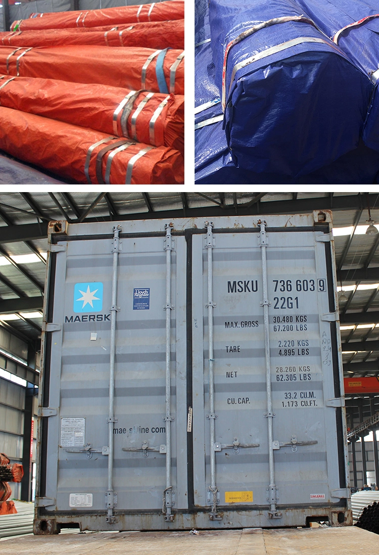 低価格ASTM A53/En10210/Q195/Q235/Ss400/DN15/DN40/48.3mm/Threaded/Painted/Galvanized/Oval/Greenの家/足場/家具/黒い/炭素鋼の管